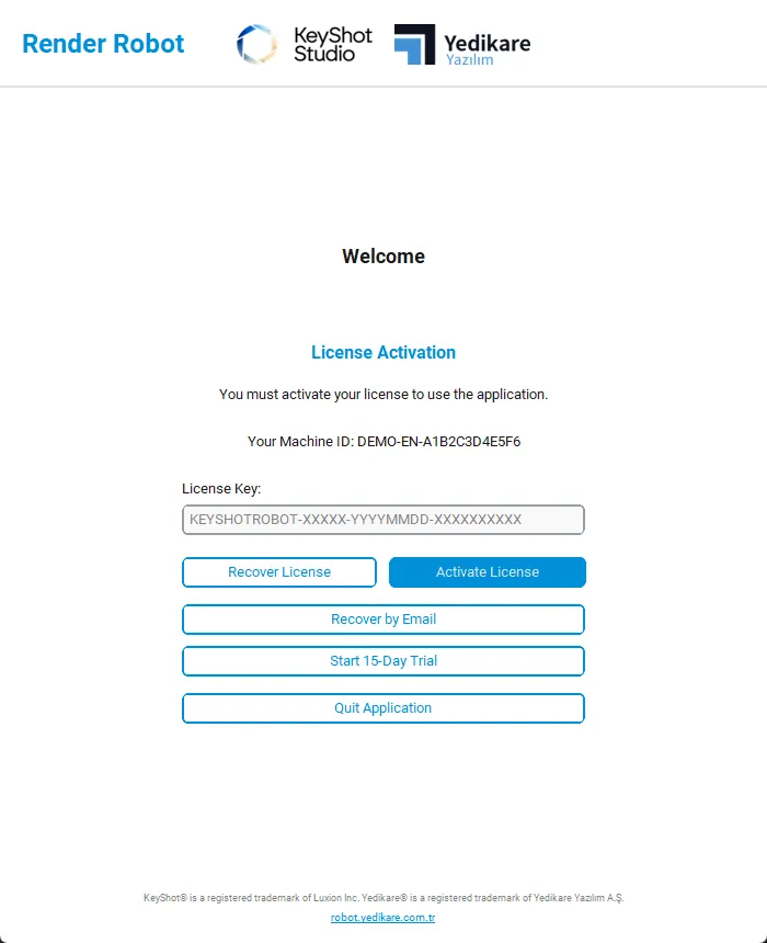License Activation Screen