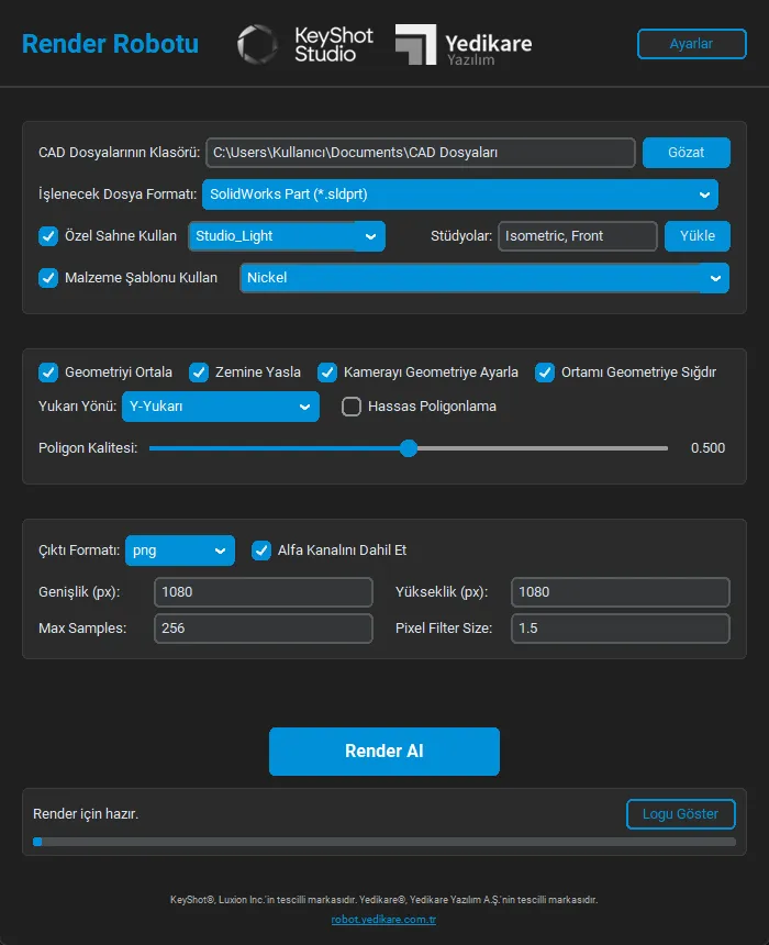 Render Robot App Interface