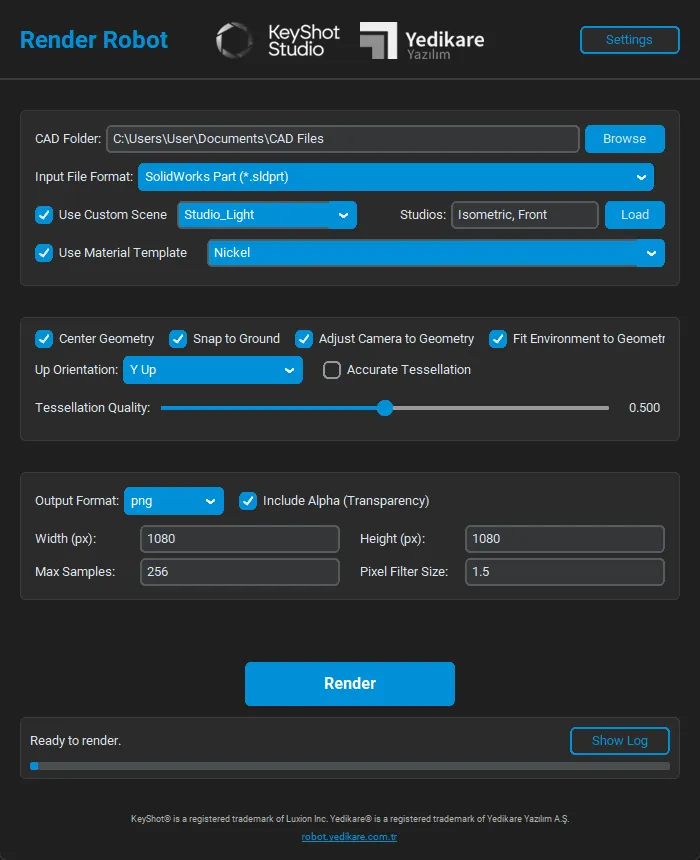 Render Robot App Interface